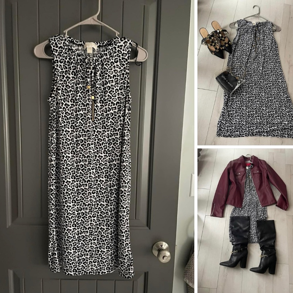 Michael Michael Kors Sleeveless
Shirt Dress 3/4 Zip Halter Short.  size xs